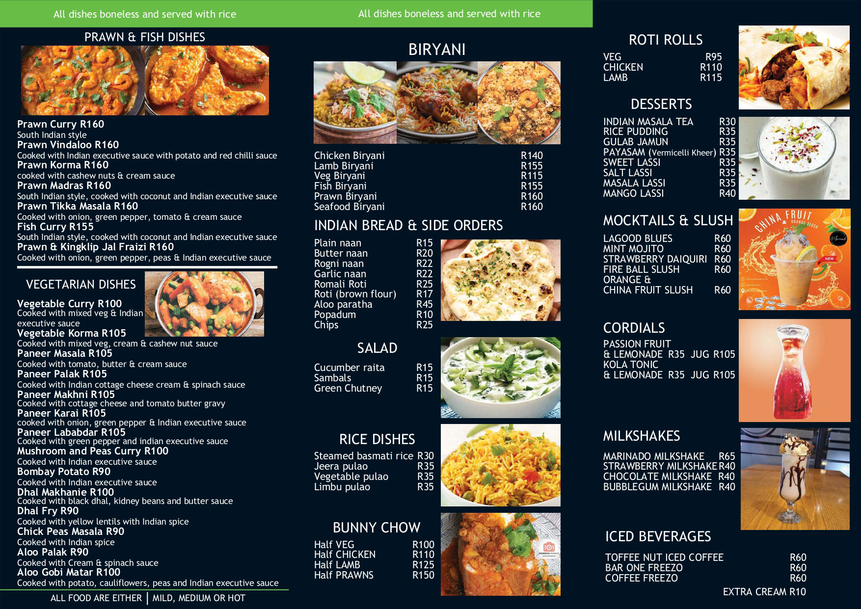 select delight menu veg